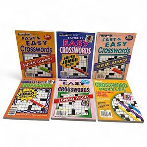 NEW Lot Of 6 PennyPress & Dell Crossword Puzzles